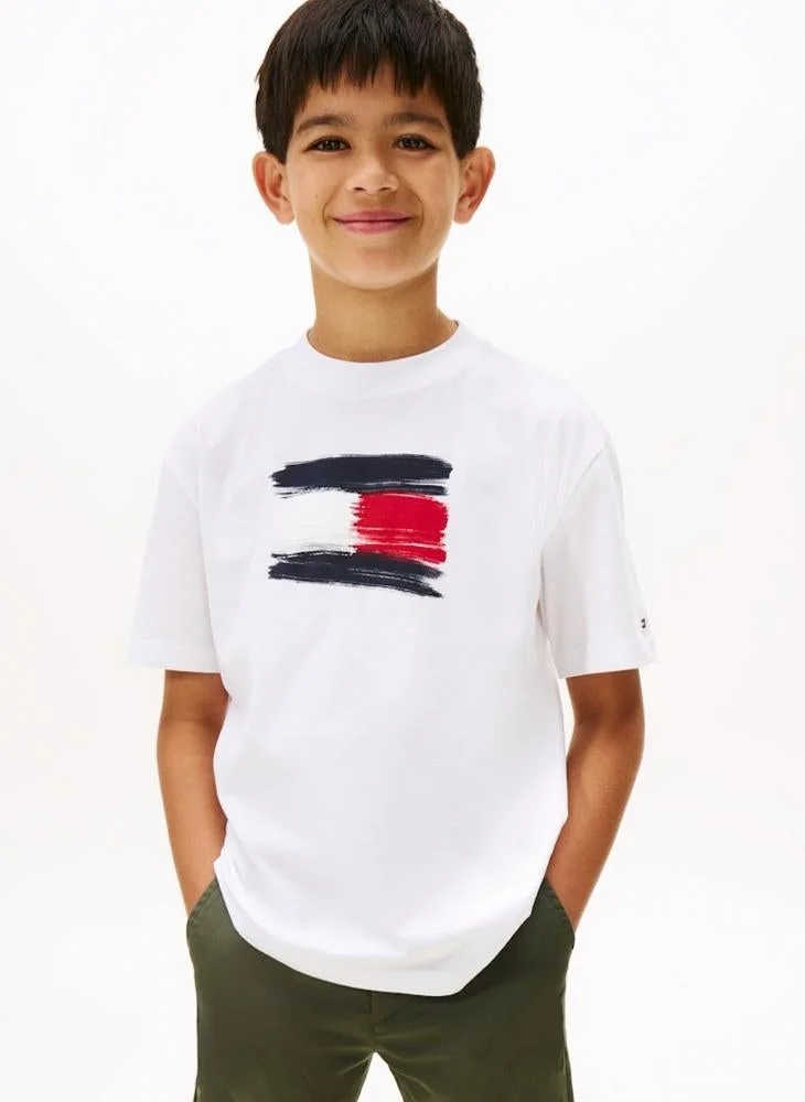 TOMMY HILFIGER Kids Flag Crew Neck T-Shirt
